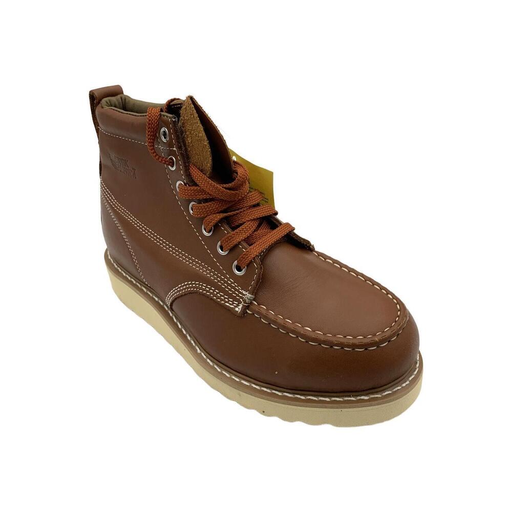 Work America Men's Steel Toe 6" Leather Sneaker Boot Work Brown - Medium